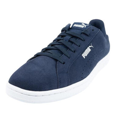 Zapatillas Deportivas de Cuero Smash Perf para Hombre Blanco, Azul Marino