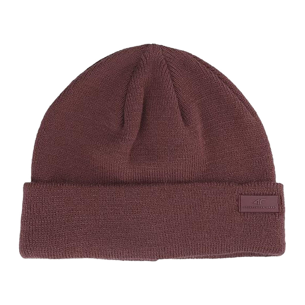 M307 Plain Turned Up Cuff Beanie (Red)