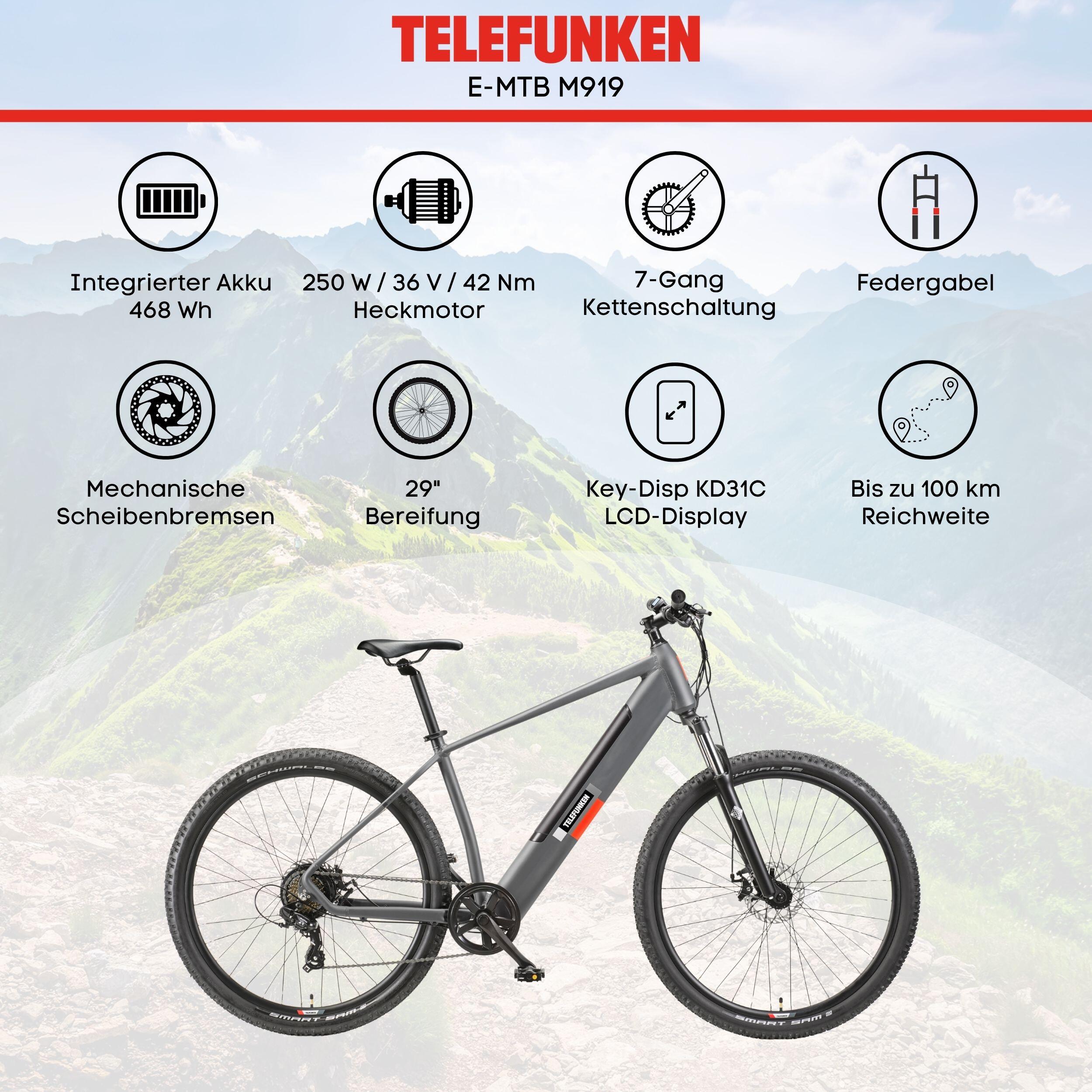 E-Bike M919 29 Zoll 7-Gang Pedelec Mountainbike E-MTB Elektrofahrrad Hardtail 5/7