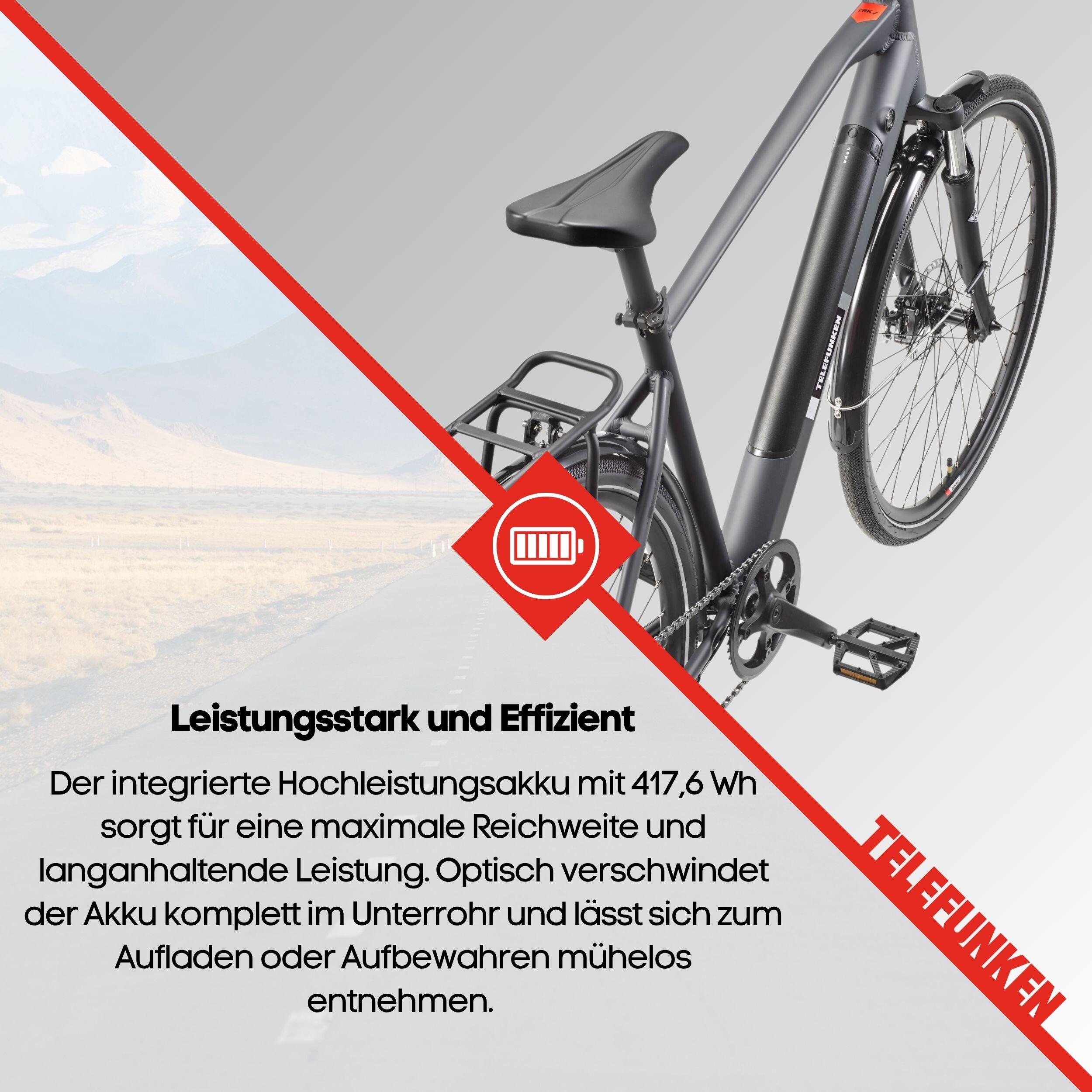 E-Bike XT490 28 Zoll 8-Gang Pedelec Trekking Touren Elektrofahrrad Herren grau 6/7