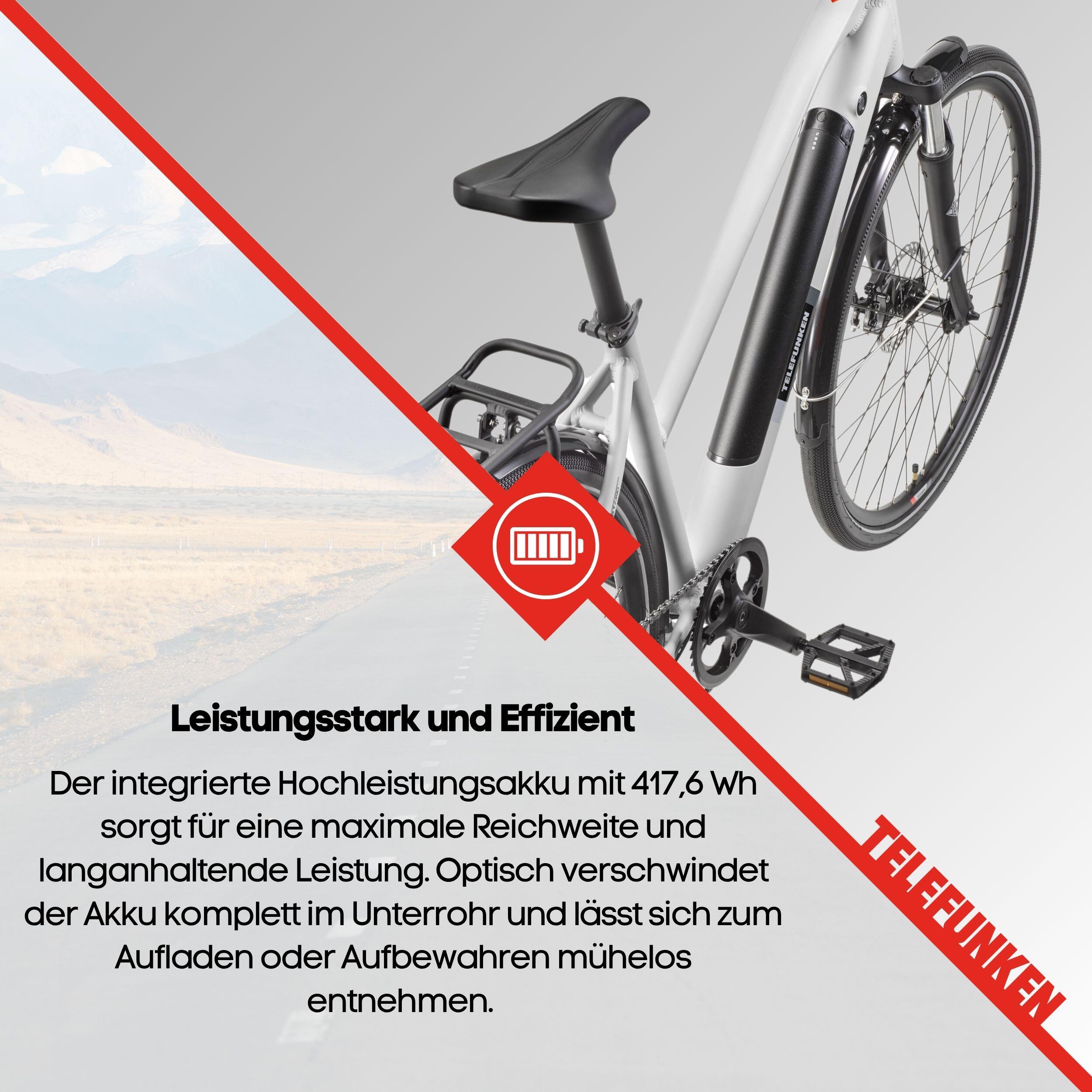 E-Bike XT490 28 Zoll 8-Gang Pedelec Trekking Touren Elektrofahrrad Damen kreide 6/7