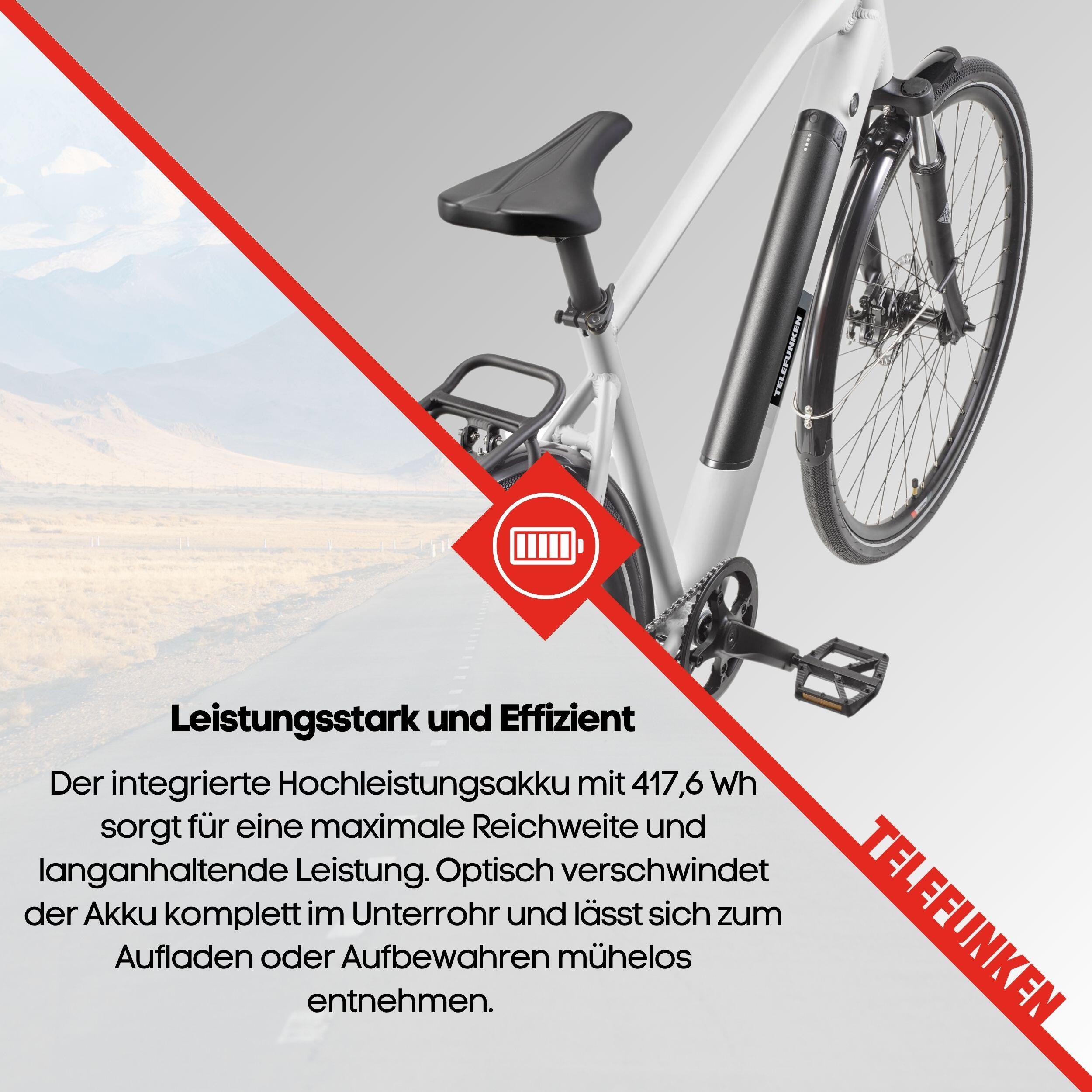 E-Bike XT490 28 Zoll 8-Gang Pedelec Trekking Touren Elektrofahrrad Herren kreide 6/7