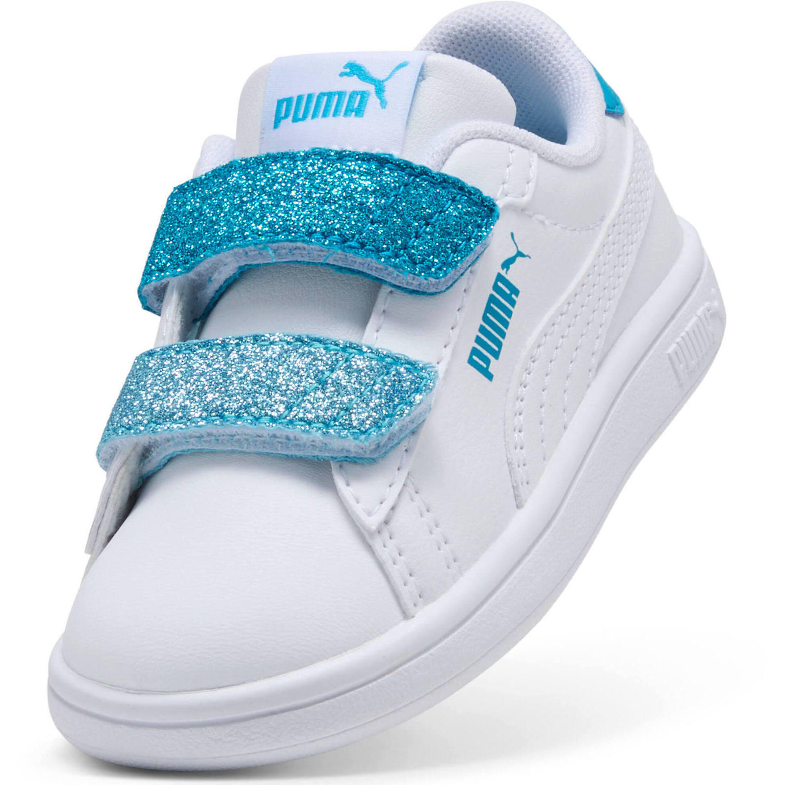 Calçado Puma Smash 3.0 L Glitter Velcro V Inf Pu, Branco, Crianças 4/6