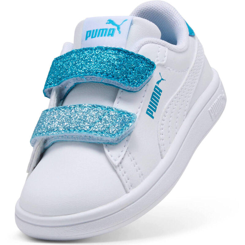 Pantofi sport copii Puma Smash 3.0 L Glitter Velcro V Inf Pu, Alb