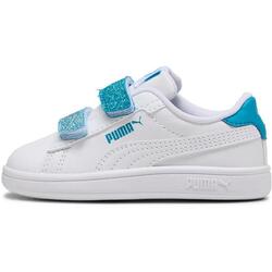 Baskets Puma Smash 3.0 L Glitter Velcro V Inf Pu, Blanc, Enfants