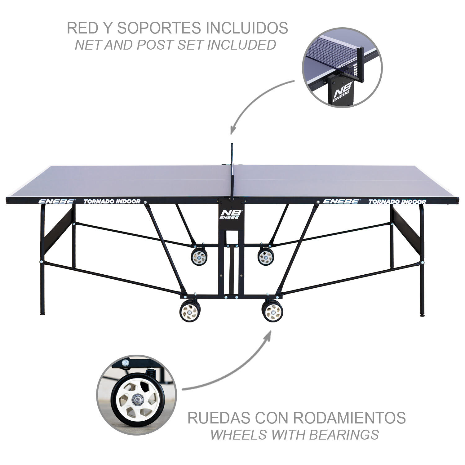 Mesa Ping Pong Enebe Tornado Indoor 3/7