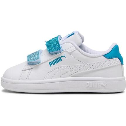 Zapatillas Puma Smash 3.0 L Glitter Velcro V Inf Pu, Blanco, Niños