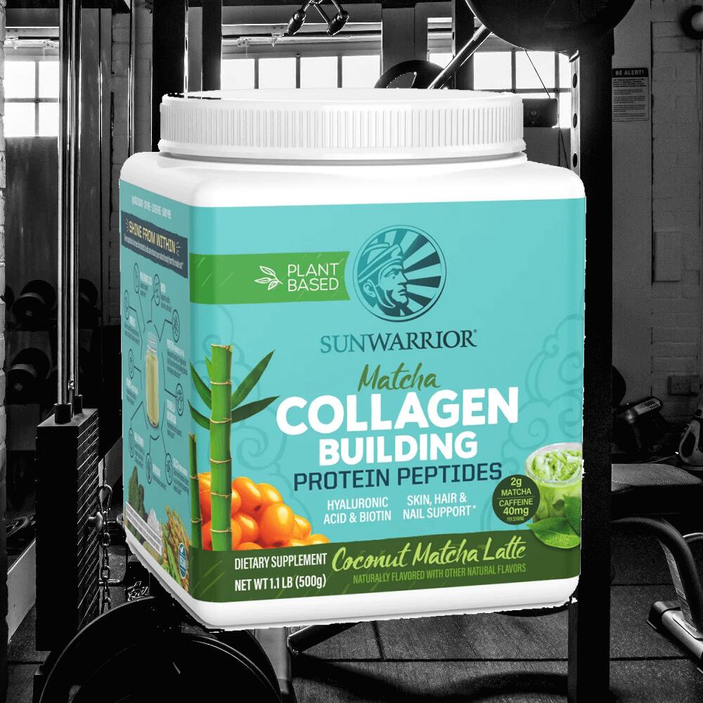 Sunwarrior Collagen Building Protein Peptides (500g) Coconut Matcha Latte 2/3