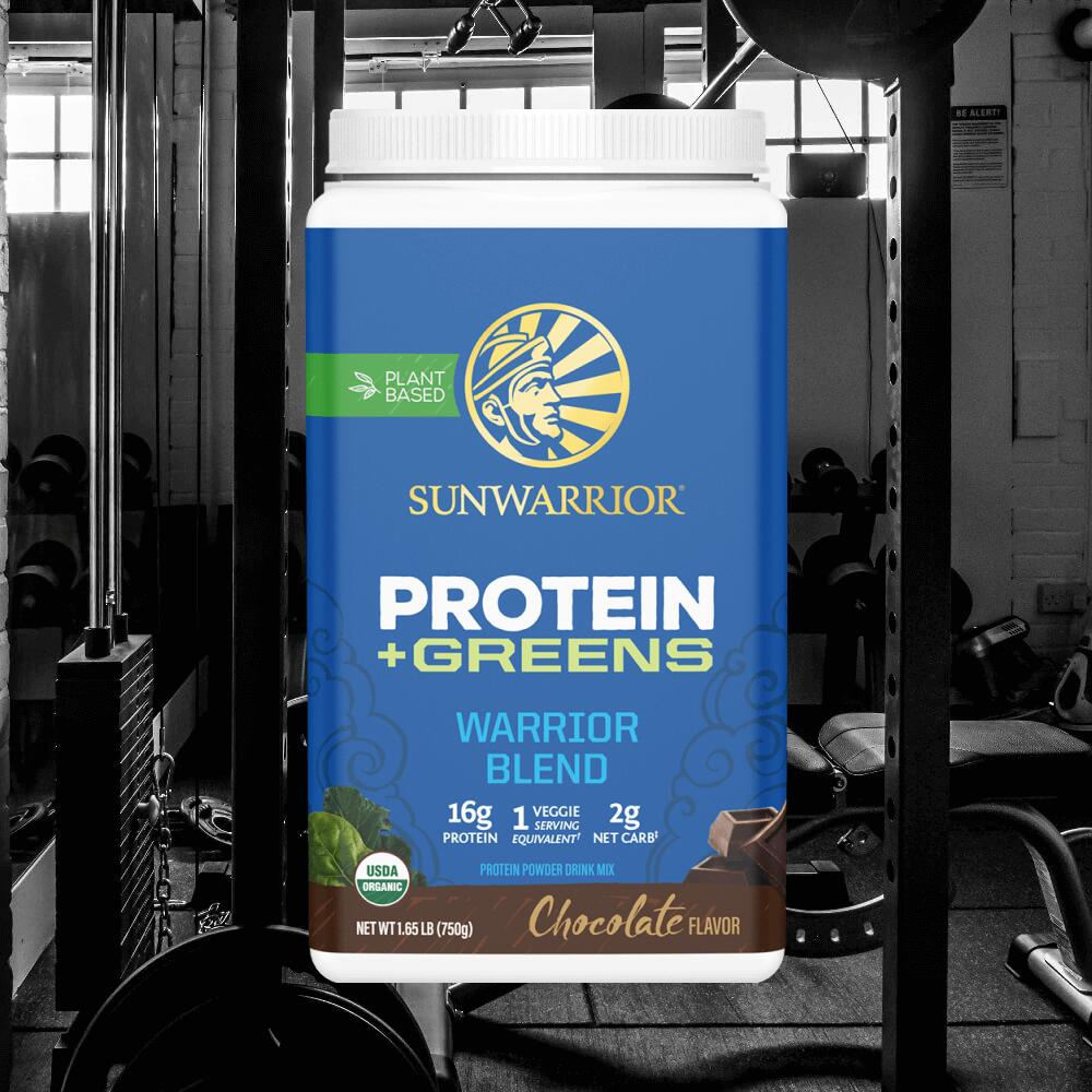 Sunwarrior Warrior Blend + Greens Organic (750g) Chocolate - Protéines 2/4