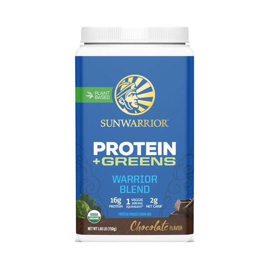 Sunwarrior Warrior Blend + Greens Organic (750g) Chocolate - Protéines