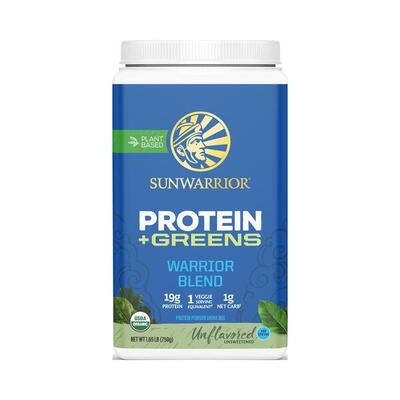 Sunwarrior warrior blend + greens organic (750g) unflavoured - eiwitten