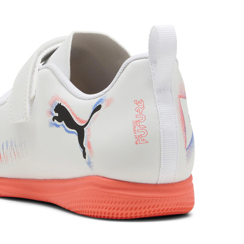 Młodzieżowe halowe buty piłkarskie FUTURE 8 PLAY PUMA White Black Glowing Red