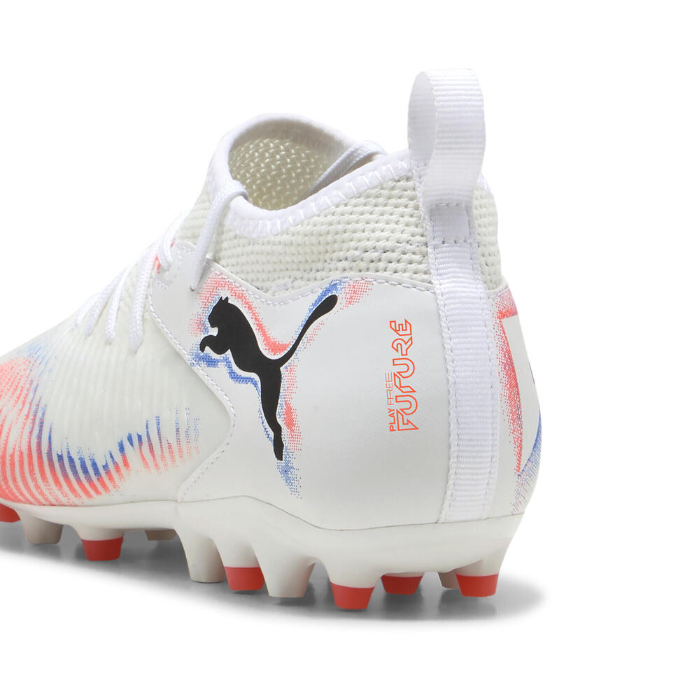 Młodzieżowe buty piłkarskie FUTURE 8 MATCH MG PUMA White Black Glowing Red