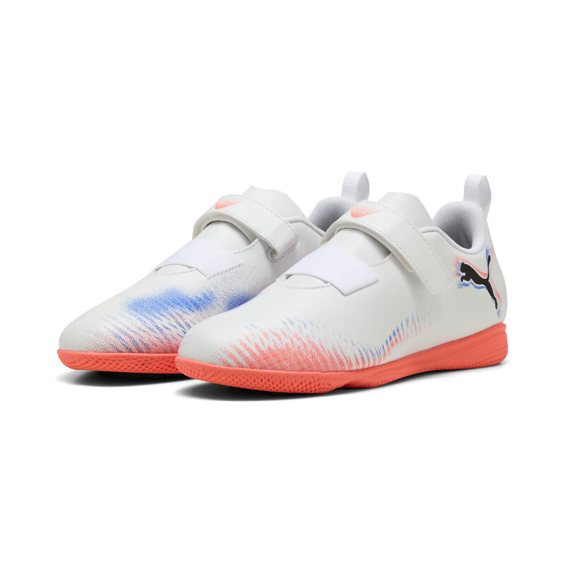 Młodzieżowe halowe buty piłkarskie FUTURE 8 PLAY PUMA White Black Glowing Red