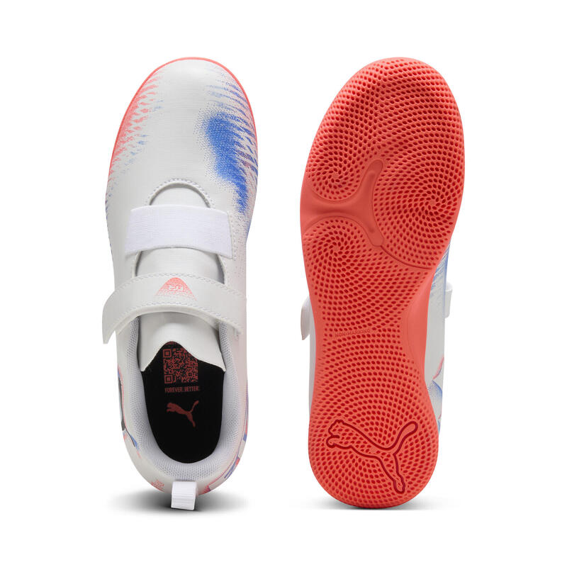 Młodzieżowe halowe buty piłkarskie FUTURE 8 PLAY PUMA White Black Glowing Red