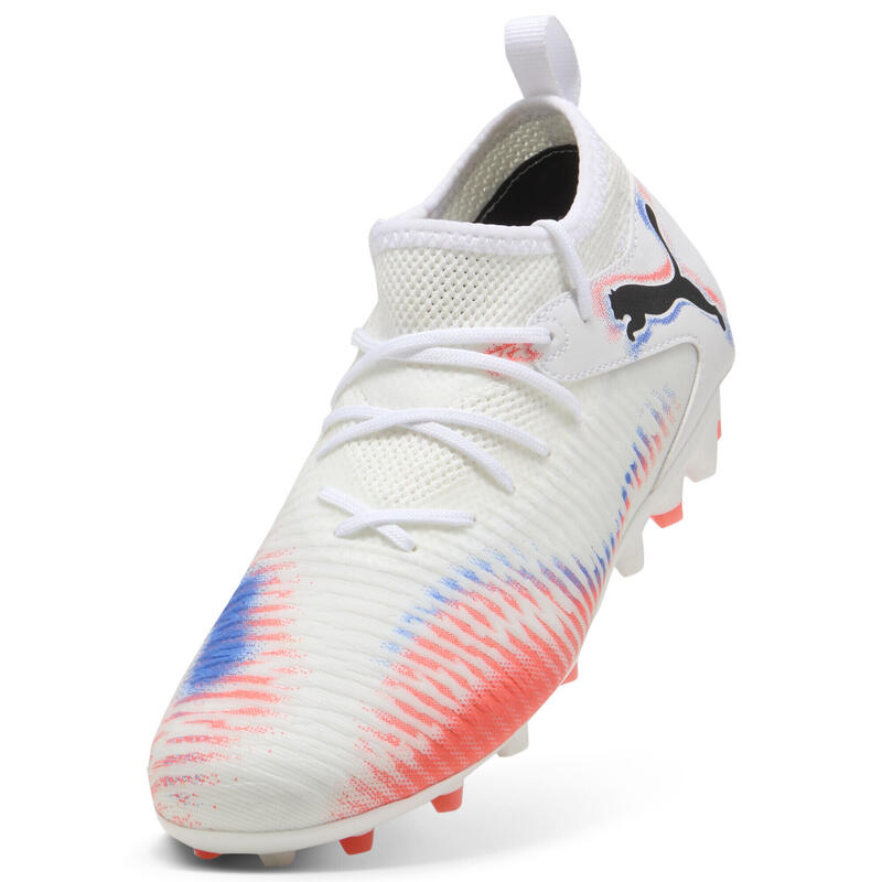 Ghete fotbal copii talpă mixtă, control balon Future 8 Match Mg alb PUMA