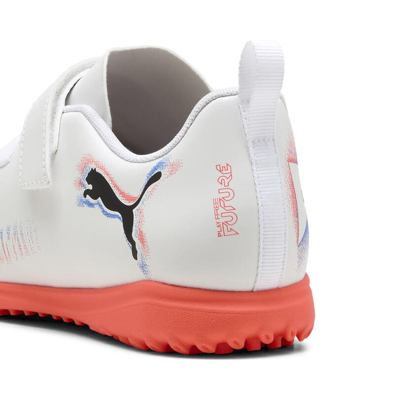Młodzieżowe buty piłkarskie FUTURE 8 PLAY TT PUMA White Black Glowing Red