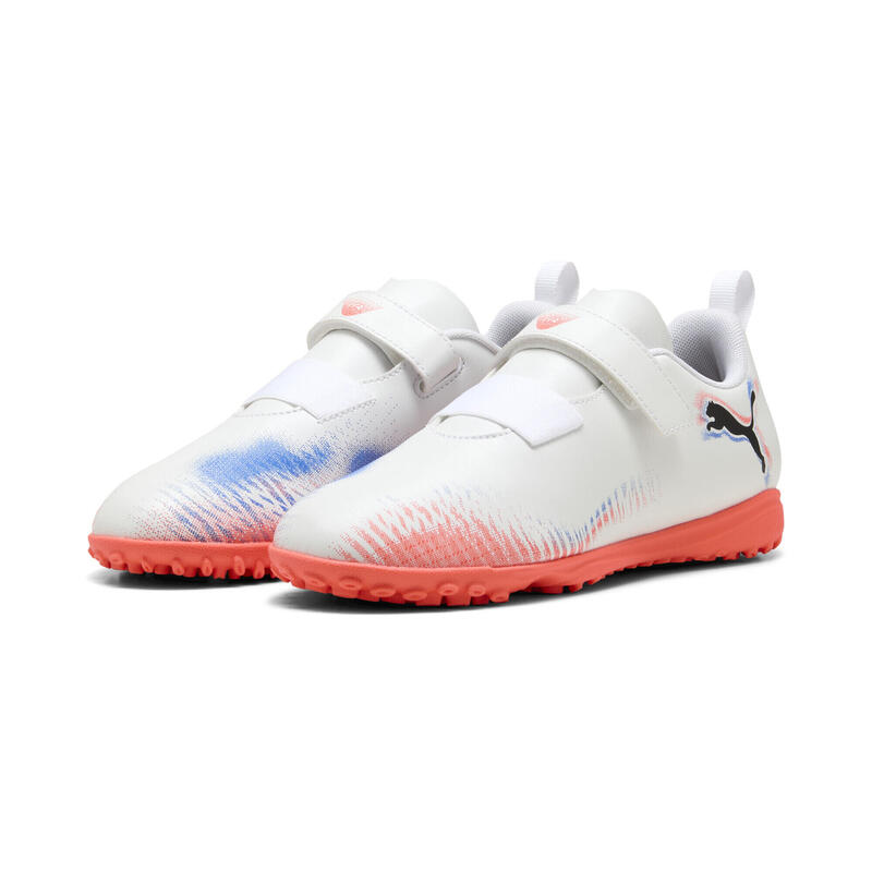 Młodzieżowe buty piłkarskie FUTURE 8 PLAY TT PUMA White Black Glowing Red
