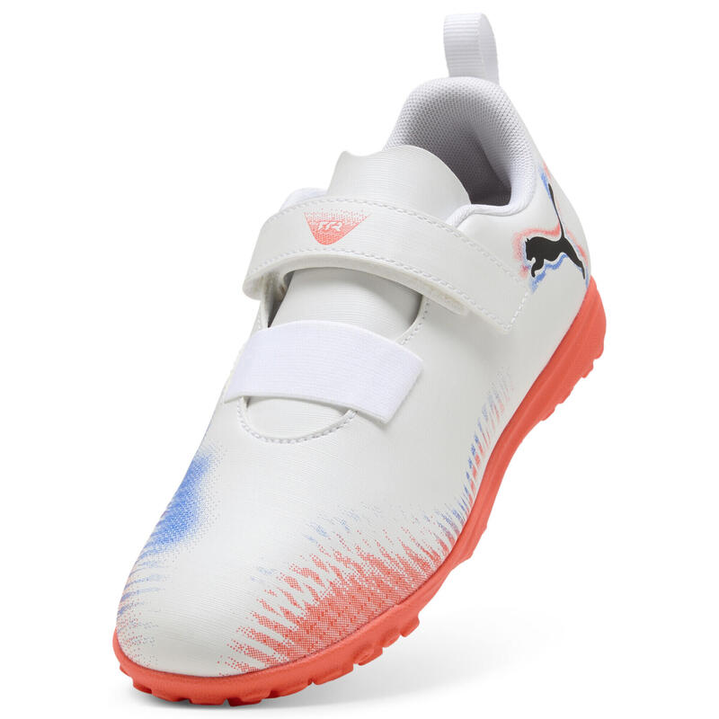 Młodzieżowe buty piłkarskie FUTURE 8 PLAY TT PUMA White Black Glowing Red