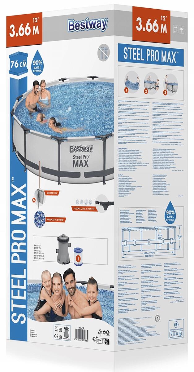 Piscine tubulaire ronde Bestway Steel Pro Max 3,66 x 0,76 7/7