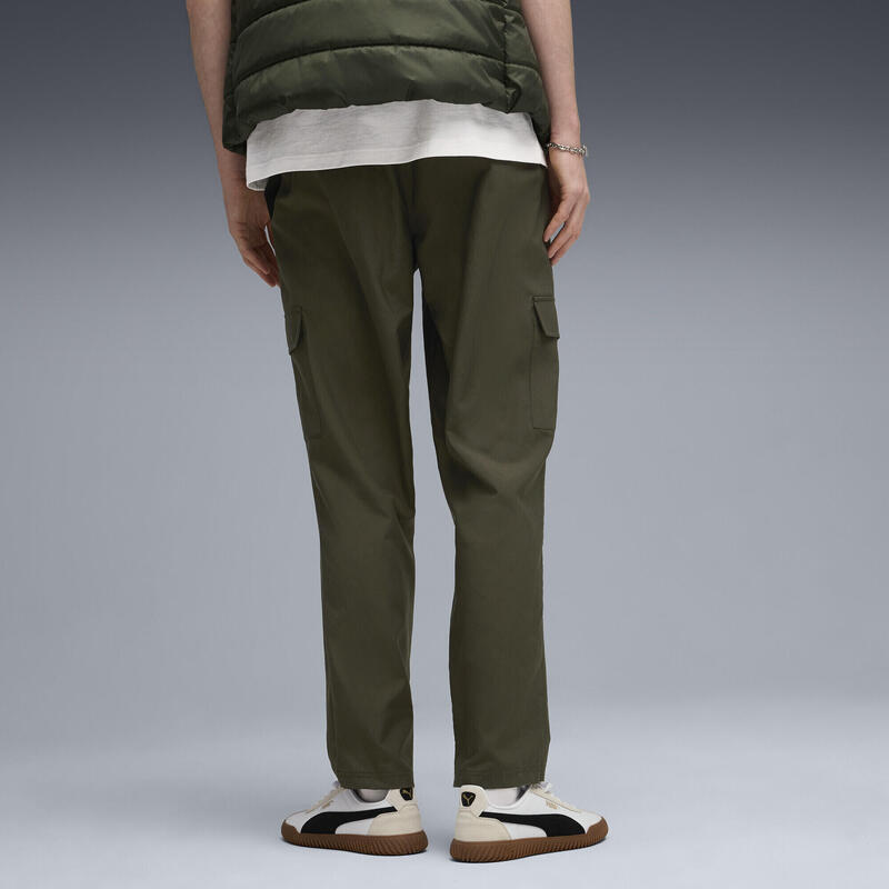 Męskie bojówki z tkaniny Essentials z logo No. 1 PUMA Dark Olive Green