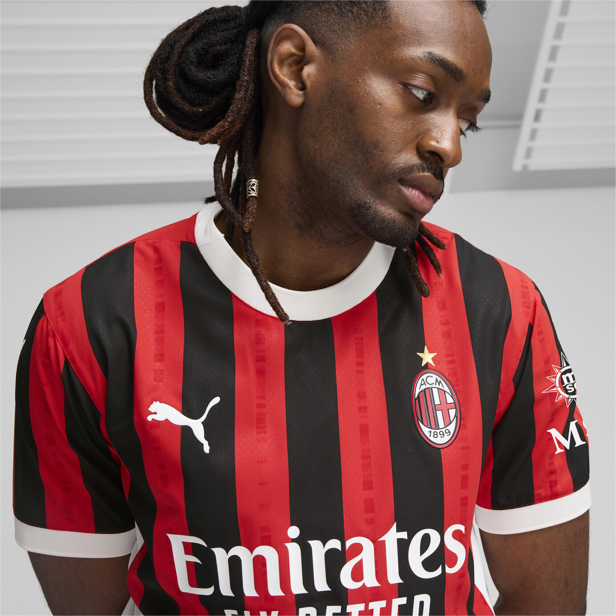 AC Milan 24/25 Authentic thuisshirt voor heren PUMA For All Time Red Black 3/7