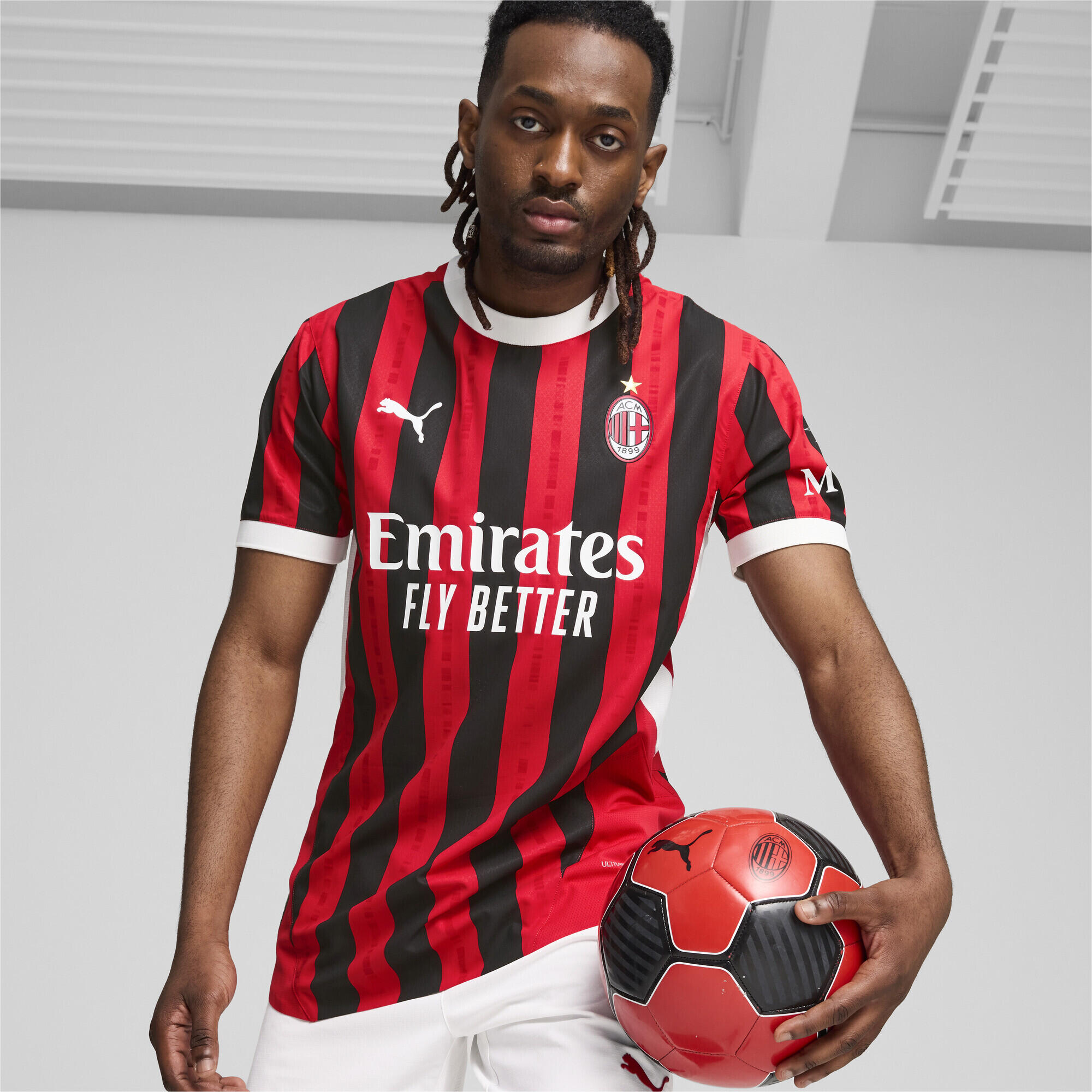 AC Milan 24/25 Authentic thuisshirt voor heren PUMA For All Time Red Black 2/7
