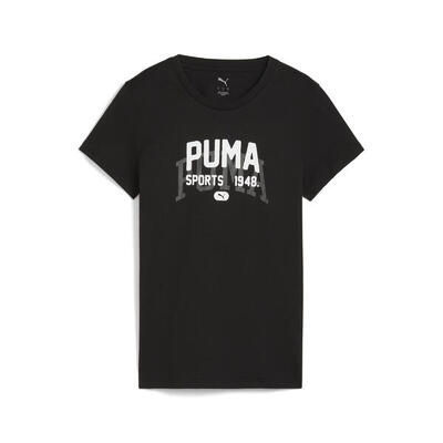 Graphic varsity t-shirt voor dames puma black