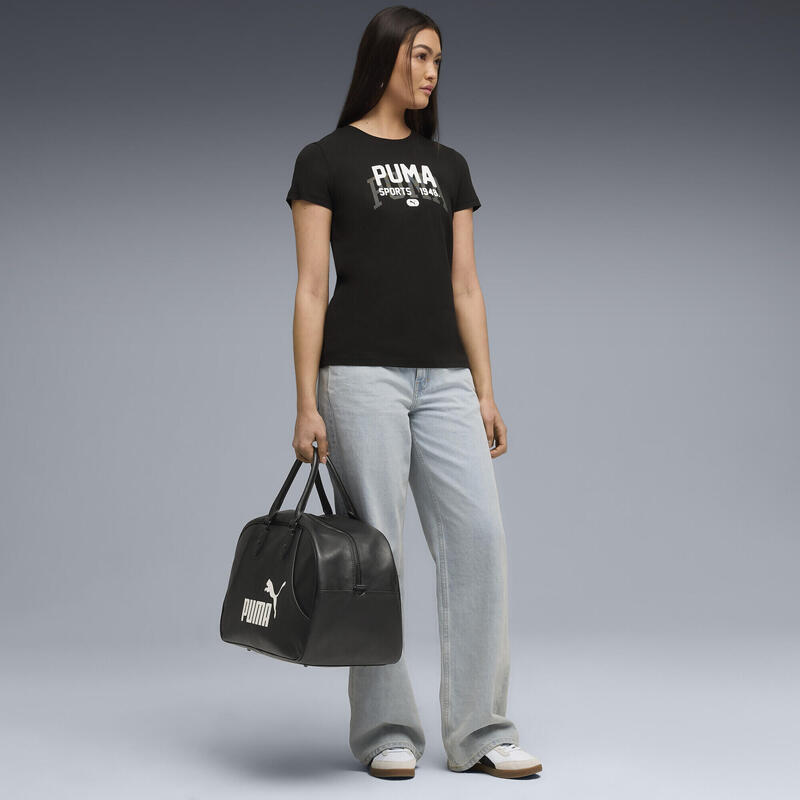 Damska koszulka z grafiką w uniwersyteckim stylu PUMA Black