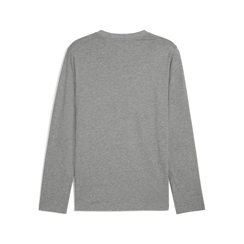 Męska koszulka Essentials z logo No. 1 i długim rękawem PUMA Medium Gray Heather