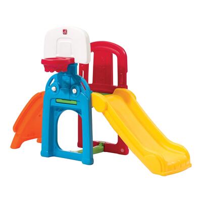 Game time sports climber speeltoestel voor kinderen, glijbaan, basketbal.