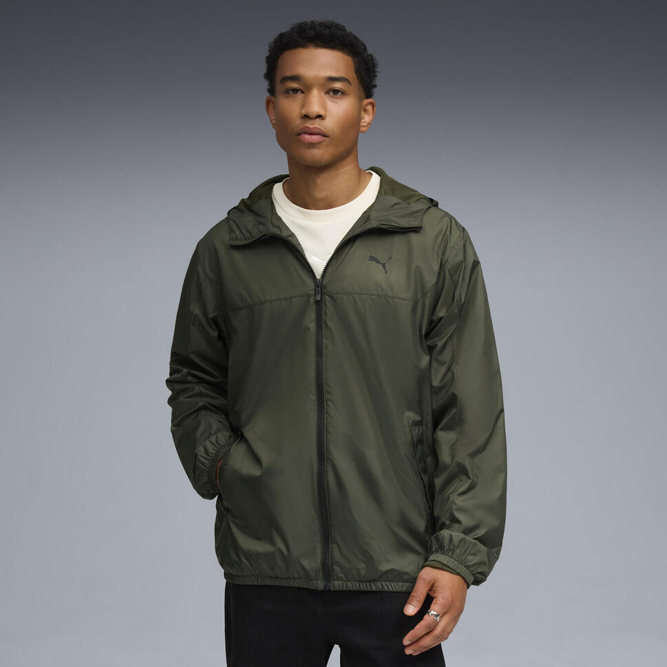 Męska Wiatrówka o standardowym kroju Essentials PUMA Dark Olive Green