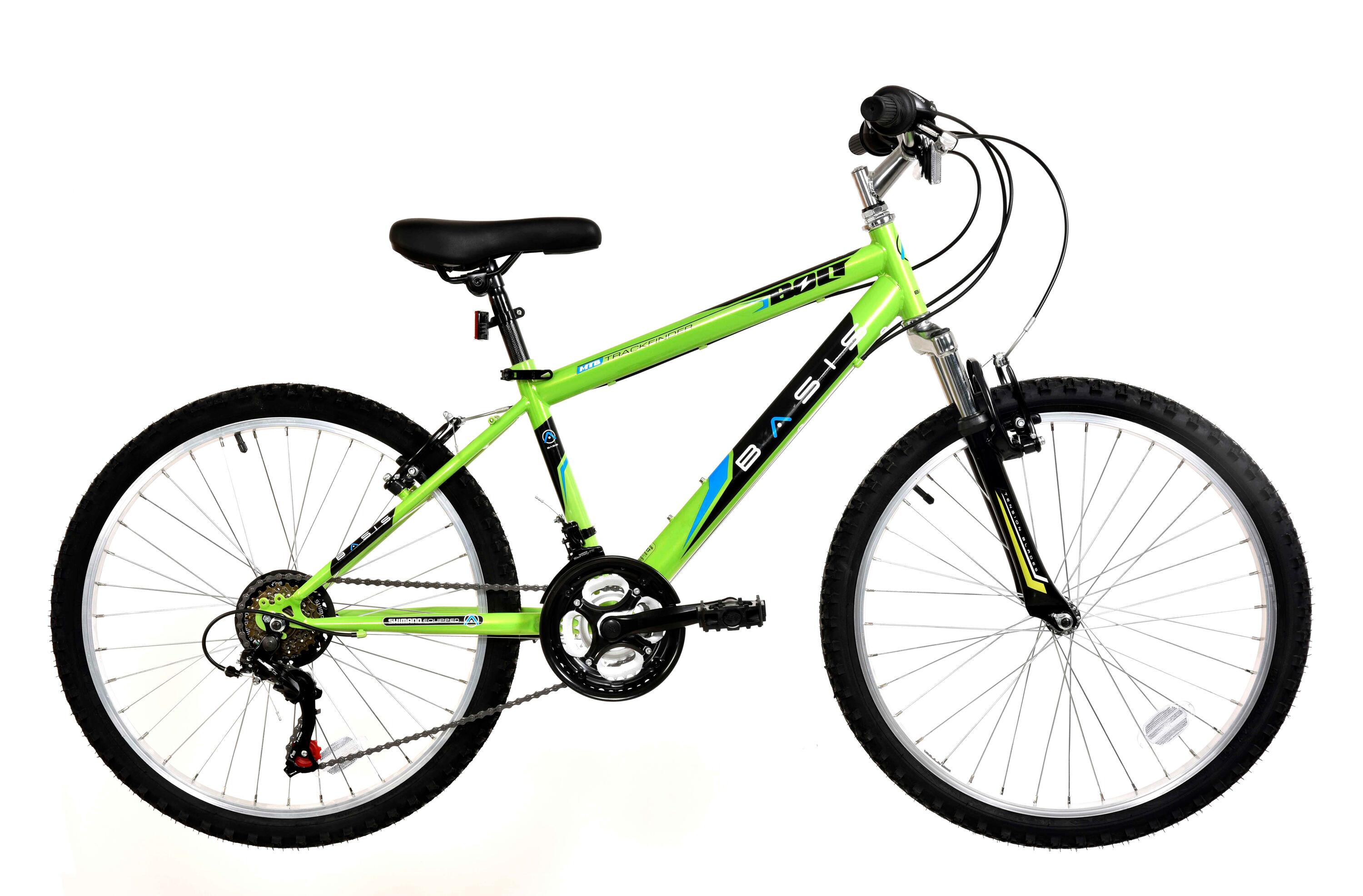 BASIS Basis Bolt Boys Hardtail Mountain Bike, 24In Wheel, 18 Speed - Lime Green
