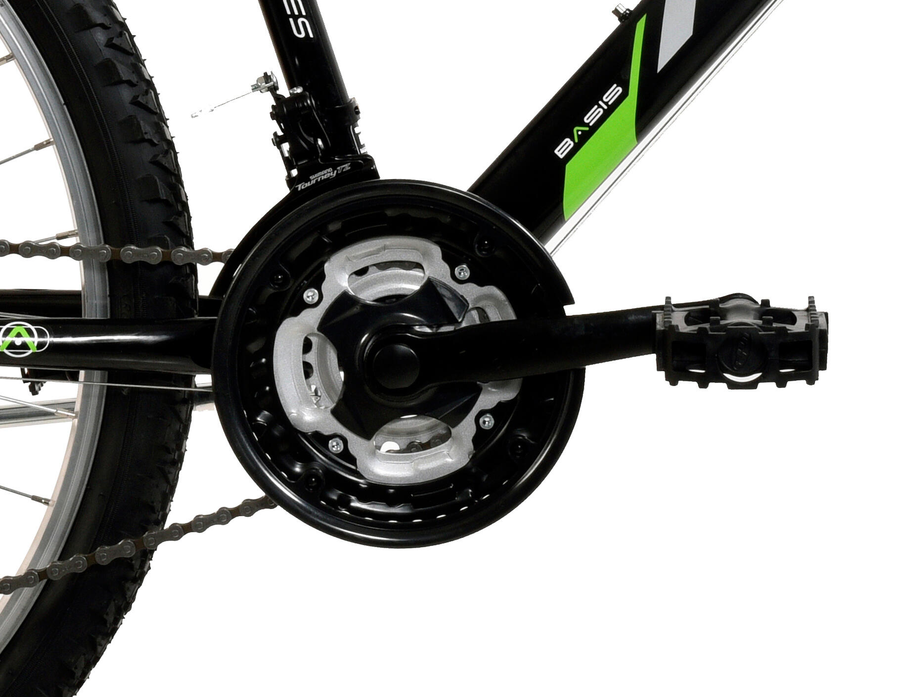Basis MRX Pro Adult's Hardtail Mountain Bike, 26In Wheel - Black/Green 3/5