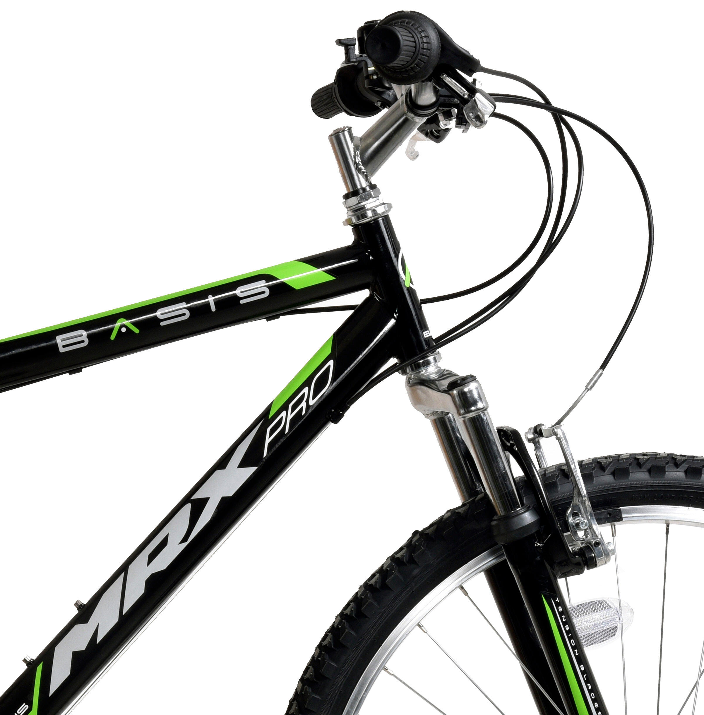 Basis MRX Pro Adult's Hardtail Mountain Bike, 26In Wheel - Black/Green 5/5
