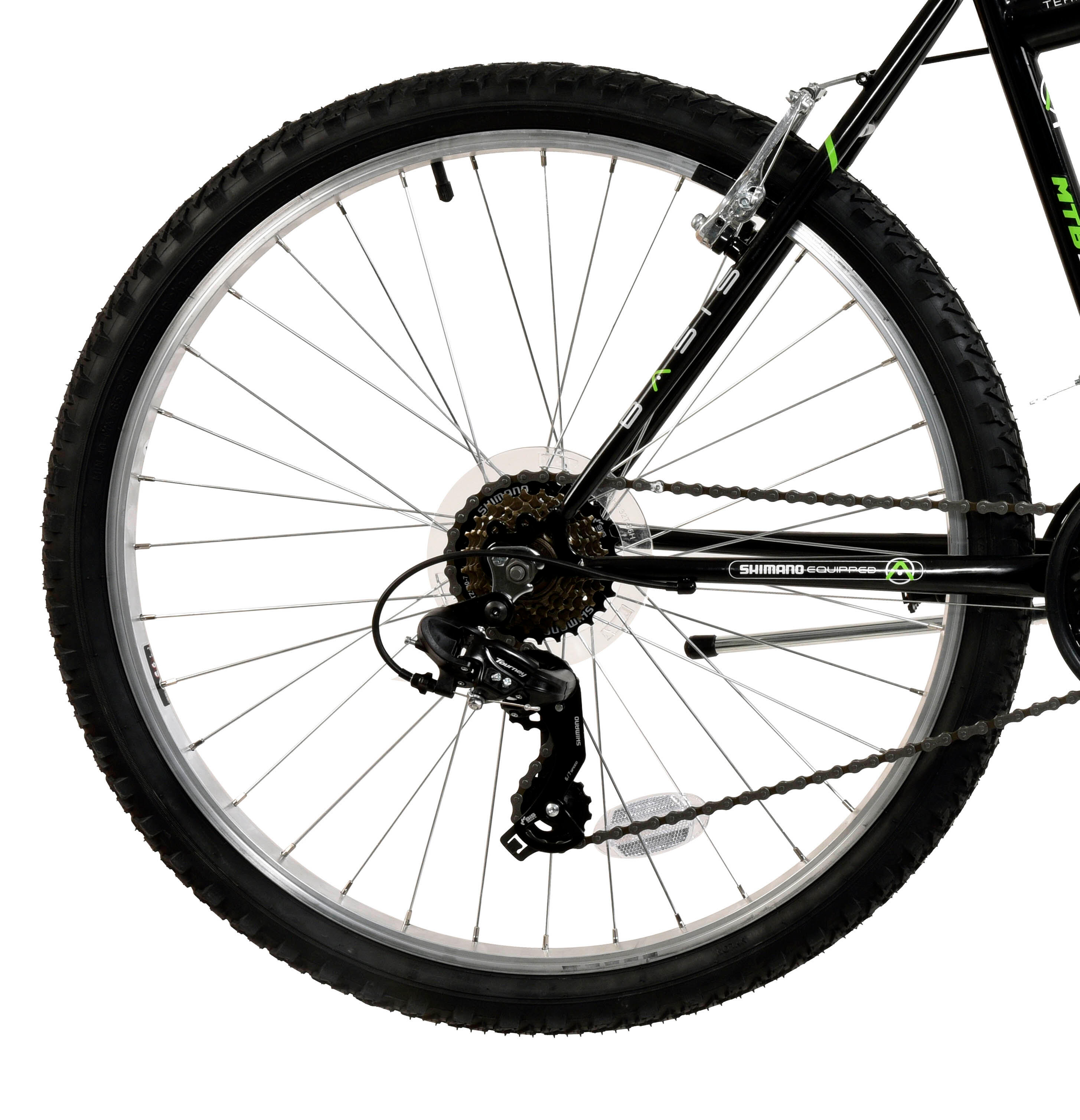 Basis MRX Pro Adult's Hardtail Mountain Bike, 26In Wheel - Black/Green 4/5