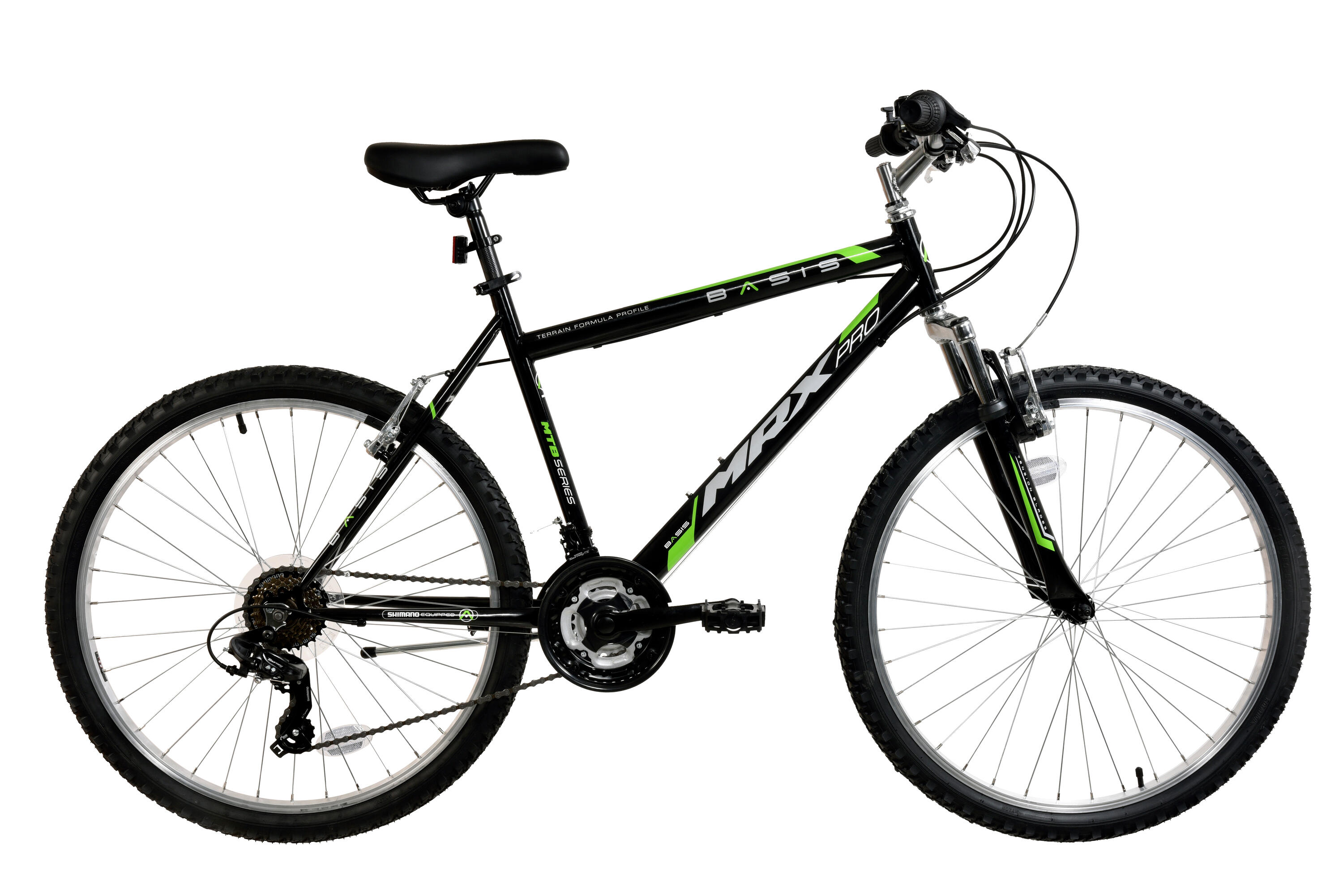 BASIS Basis MRX Pro Adult's Hardtail Mountain Bike, 26In Wheel - Black/Green