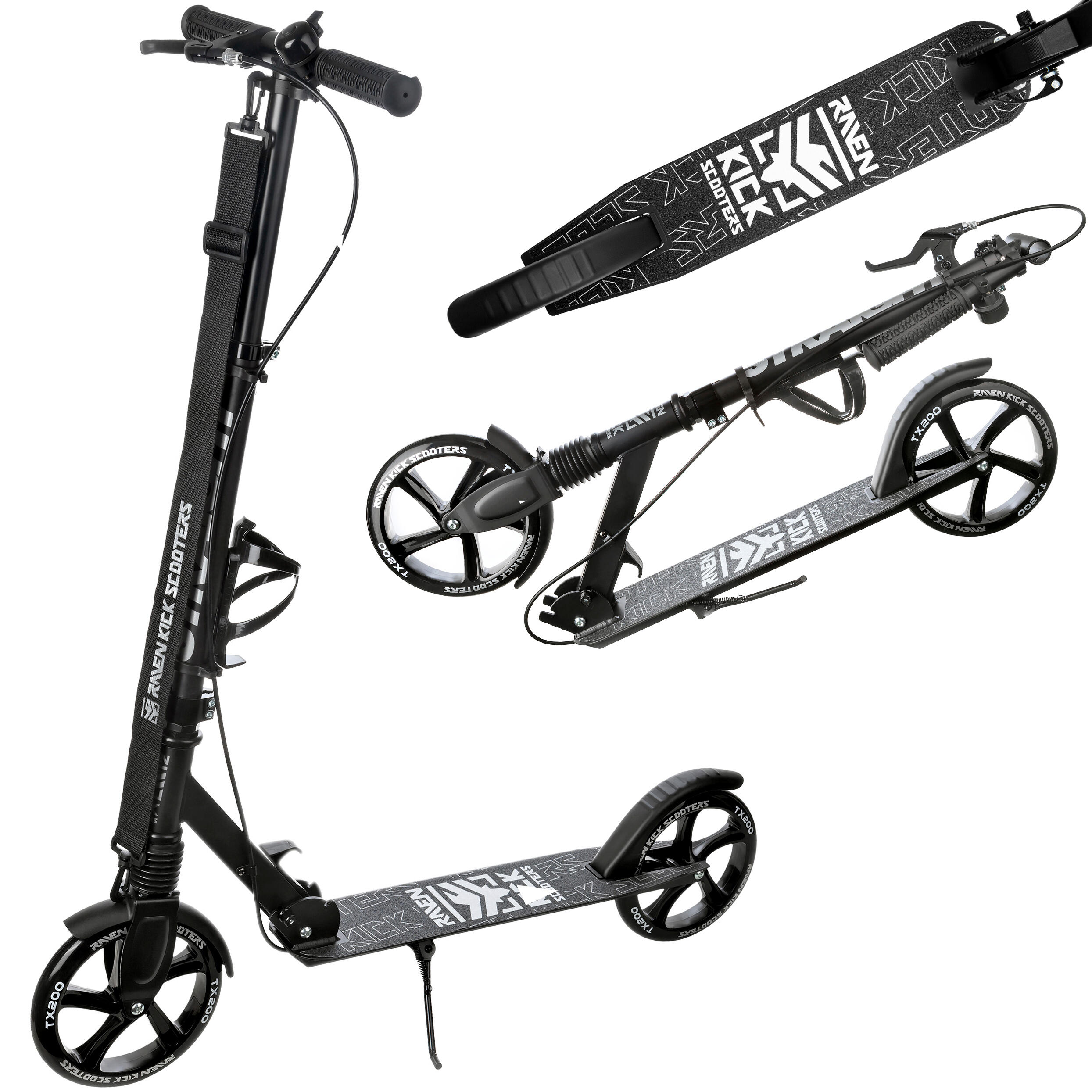 Trotinete straight pro unissexo preto raven