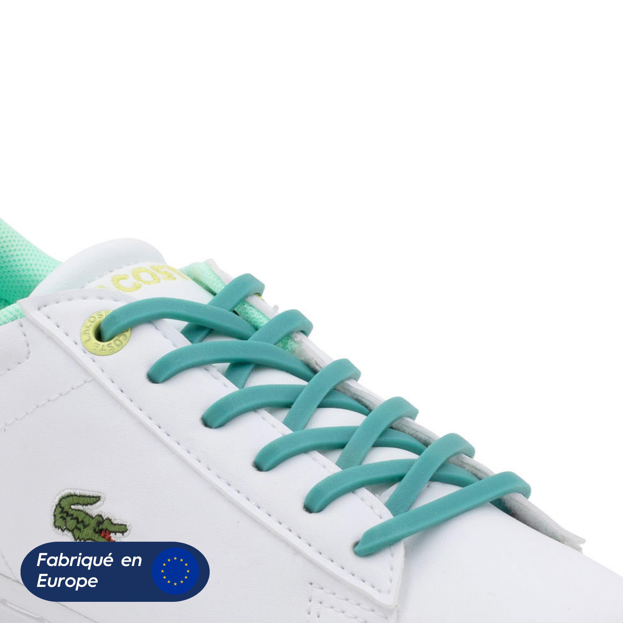 Elastische veters voor kindersneakers/sneakers - siliconen - Caribisch groen 2/7