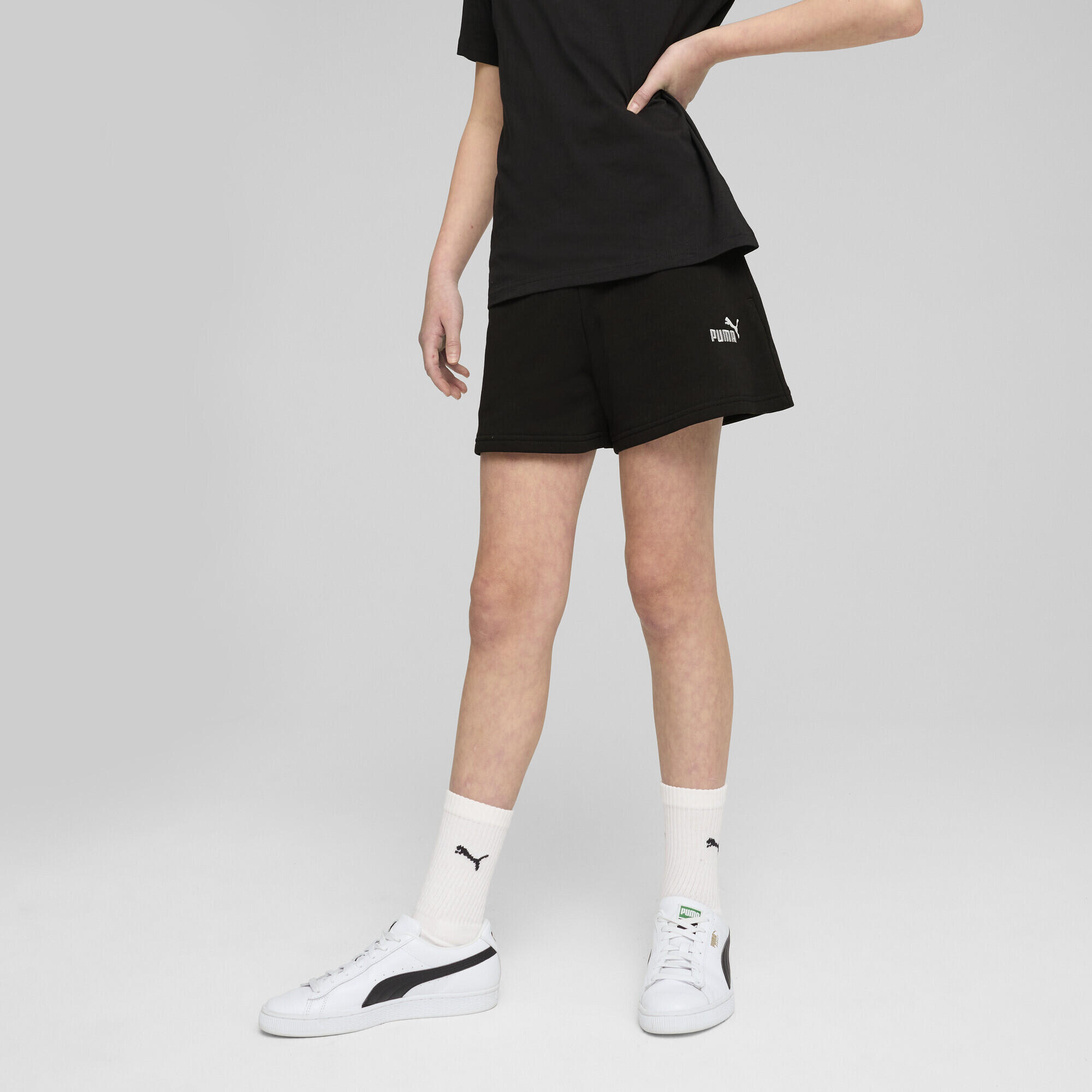 Calções fitness infantil cós elástico Ess Small No. 1 Logo PUMA 2/5