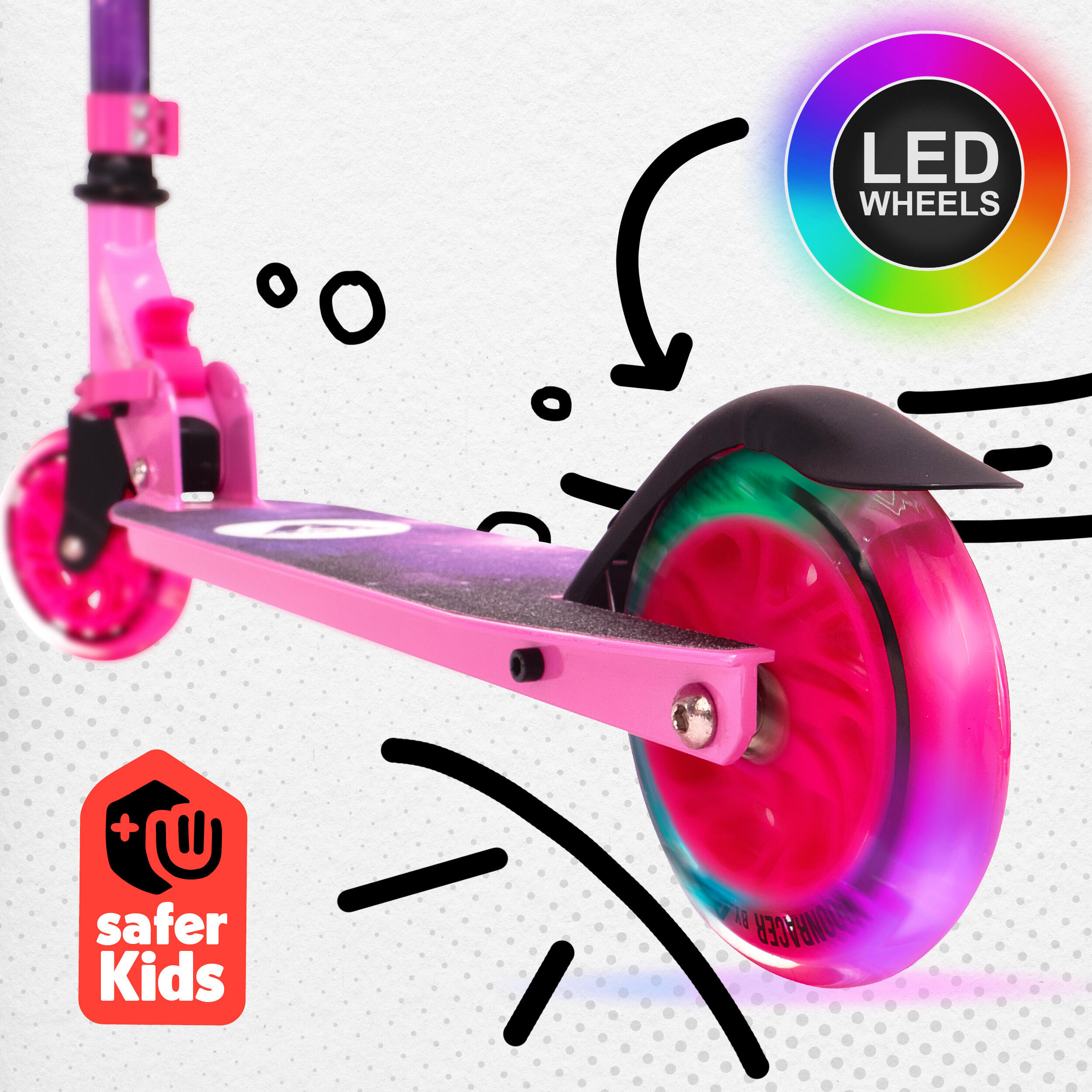 Patinete City Moonracer – Ligero patinete infantil con luces LED y suspensión 3/7