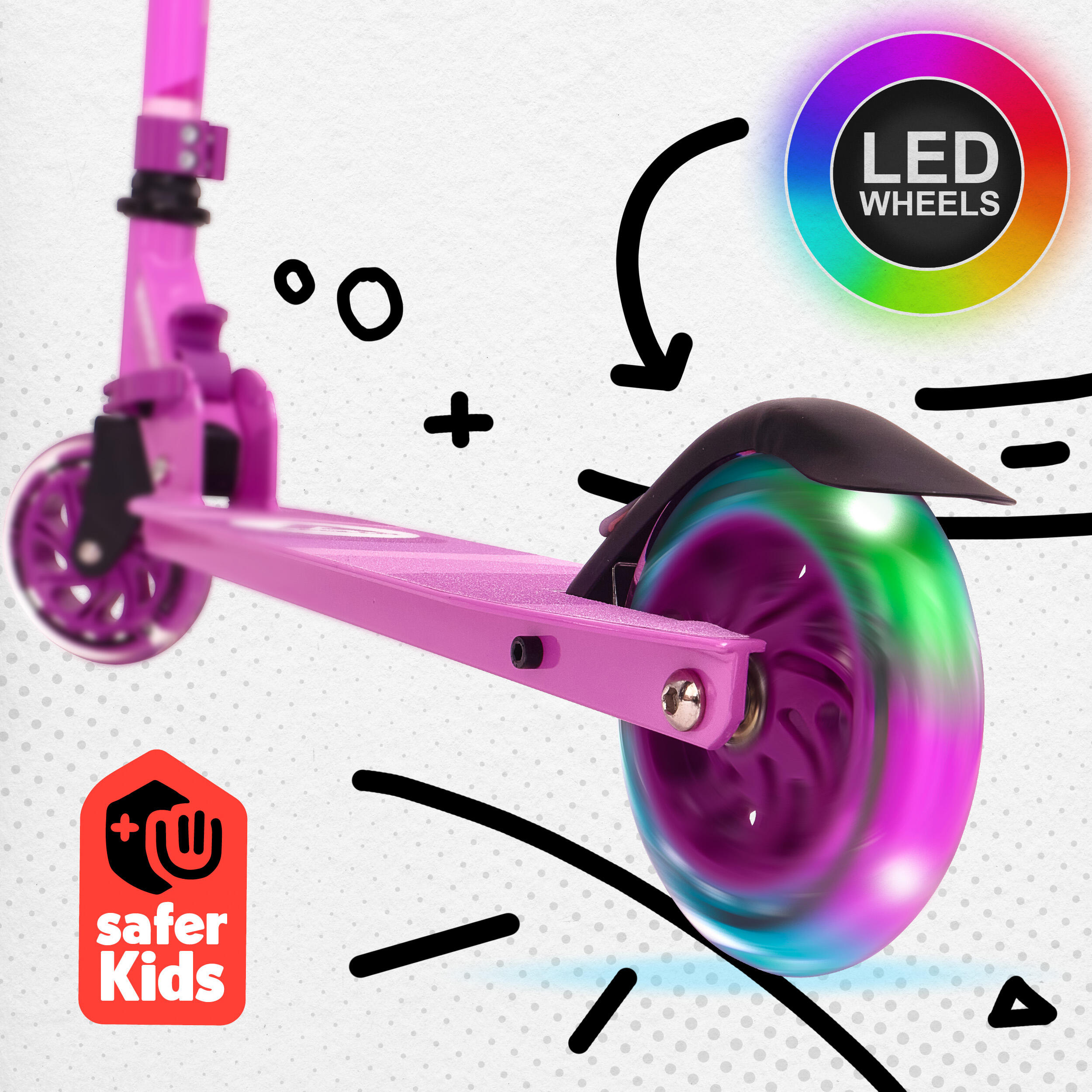 Citystep Moonracer – Lichte kinderstep met LED-wielen en vering 3/7
