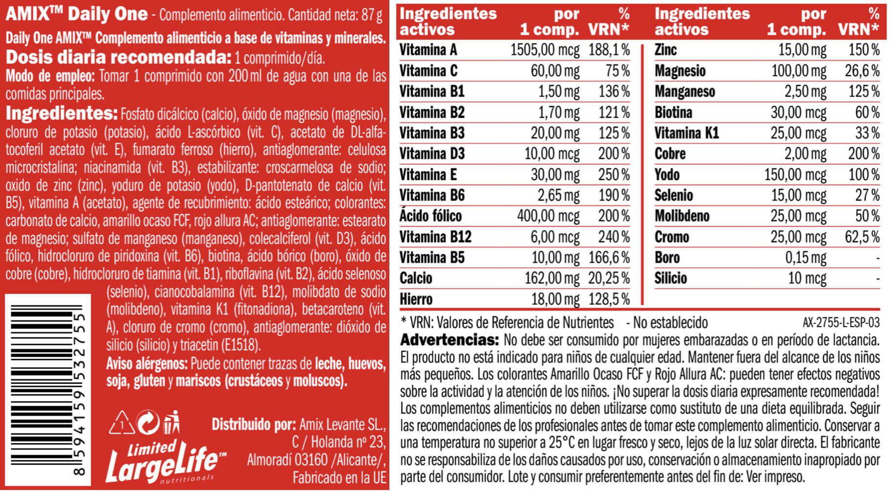 AMIX Daily One 60 Tabletas 3/4