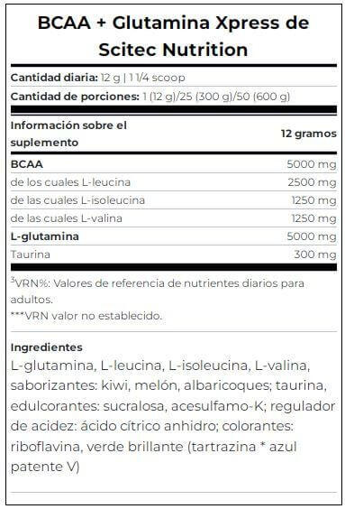 BCAA + Glutamina Xpress - 300g Frutas Cítricas Scitec Nutrition 3/4
