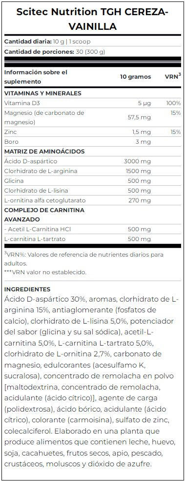 TGH - 300g Vainilla Cereza Scitec Nutrition 3/4