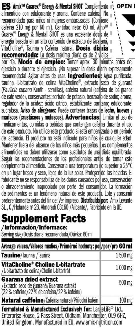 Guarex Energy & Mental Shot - 60ml Mojito Amix Nutrition 3/4