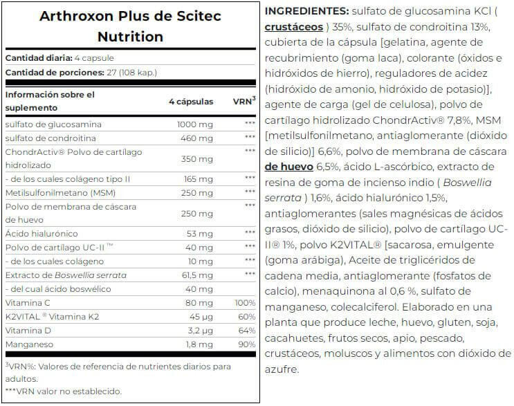 Arthroxon Plus - 108 Cápsulas Scitec Nutrition 3/4