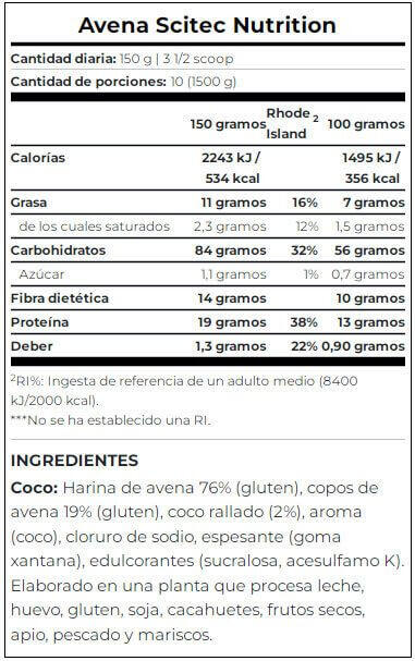 Copos De Avena - Avena Scitec (1,5kg) - Coco 4/4