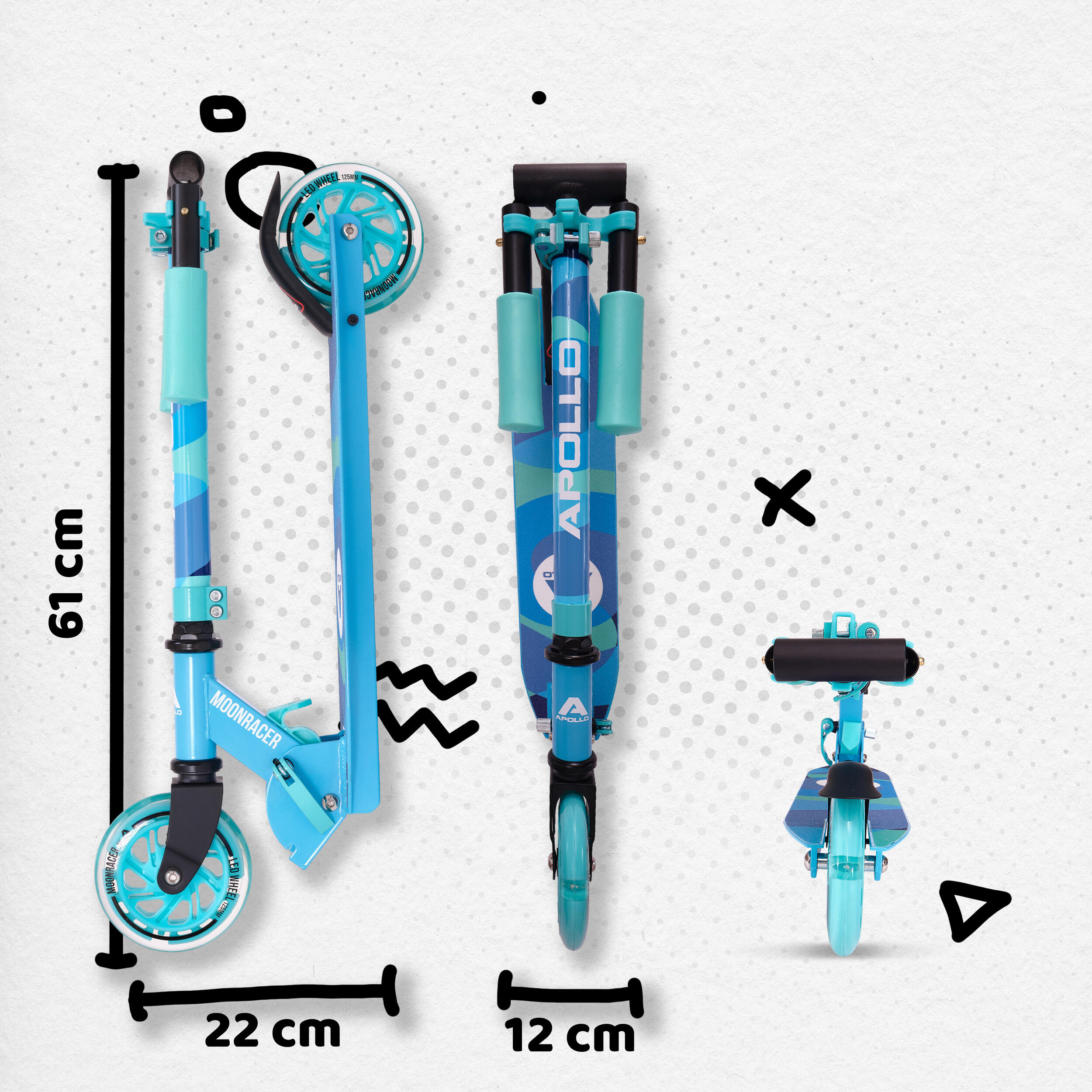 Monopattino City Moonracer – Leggero monopattino per bambini con LED 4/7
