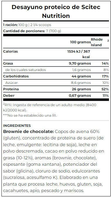 Protein Breakfast - 700g Brownie Scitec Nutrition 4/5